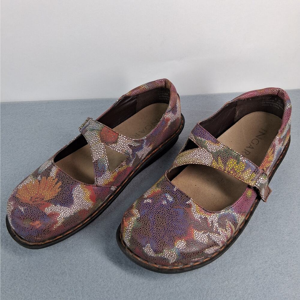 Ingaro Mary Jane Shoes Clogs Julie Model Women's Size 8M Digital Floral Print